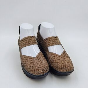 Bernie Mev New York Lulia GOLD Mary Jane Woven Womens 36 Comfort Wedge